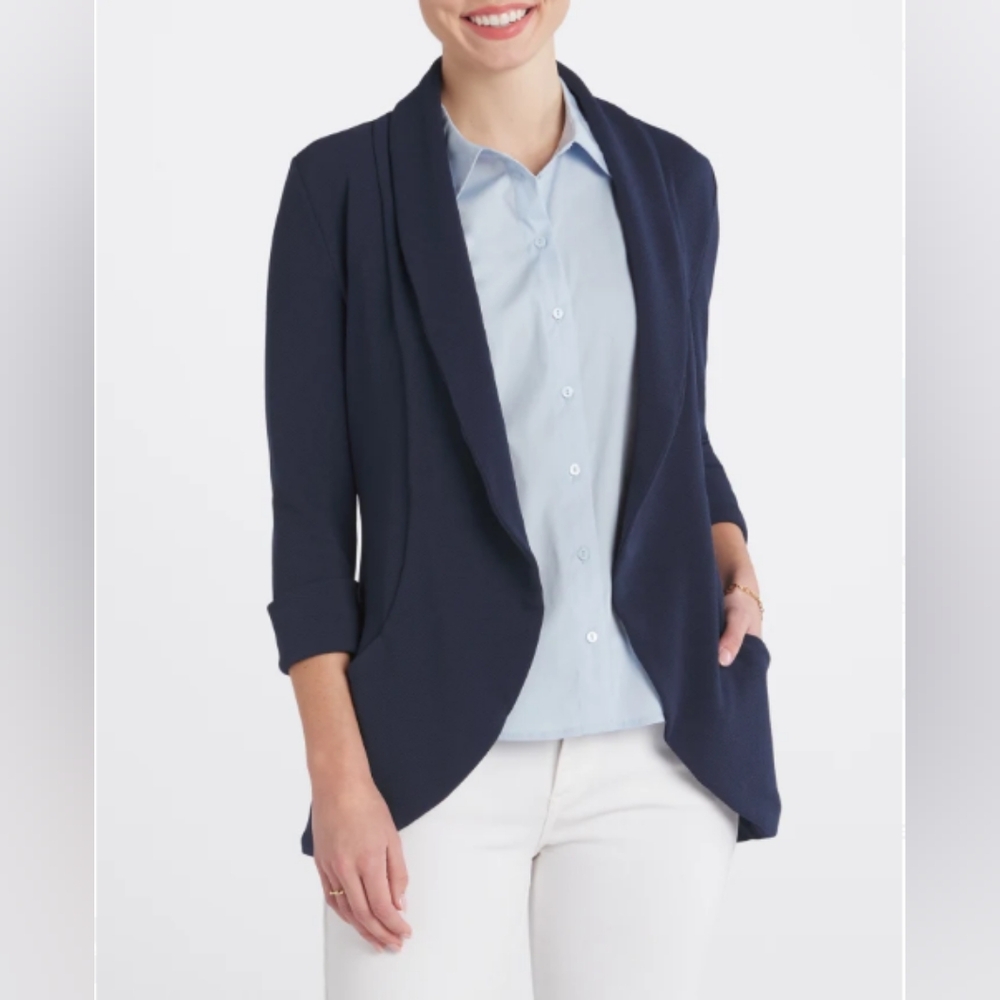 French Mauve Anthropologie Melanie Knit Tunic Blazer Cardigan Sz S Pockets